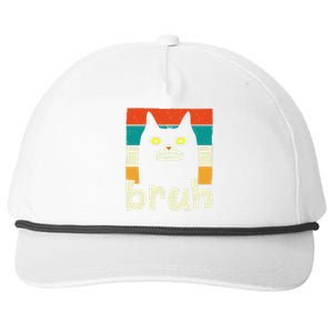 Funny Meme Saying Bruh With Cat Greetings Teens Snapback Five-Panel Rope Hat