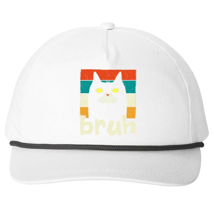 Funny Meme Saying Bruh With Cat Greetings Teens Snapback Five-Panel Rope Hat