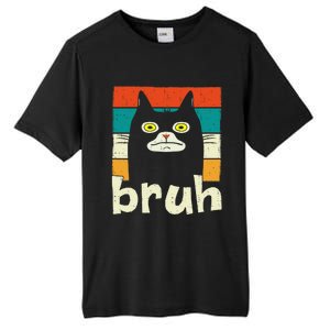 Funny Meme Saying Bruh With Cat Greetings Teens Tall Fusion ChromaSoft Performance T-Shirt