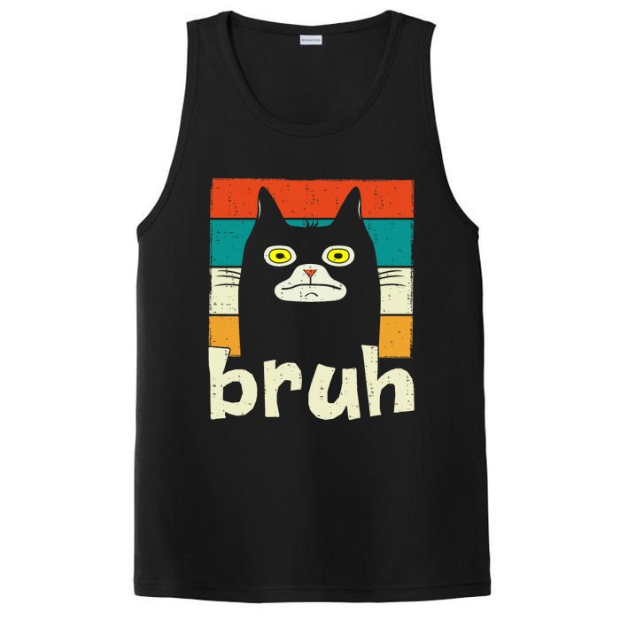 Funny Meme Saying Bruh With Cat Greetings Teens PosiCharge Competitor Tank