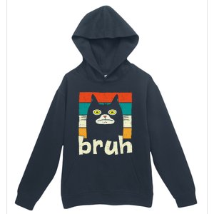 Funny Meme Saying Bruh With Cat Greetings Teens Urban Pullover Hoodie