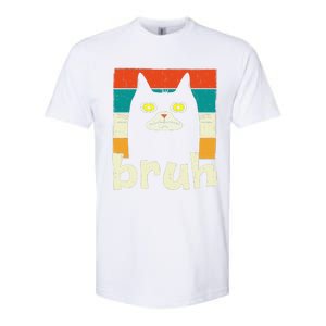 Funny Meme Saying Bruh With Cat Greetings Teens Softstyle CVC T-Shirt