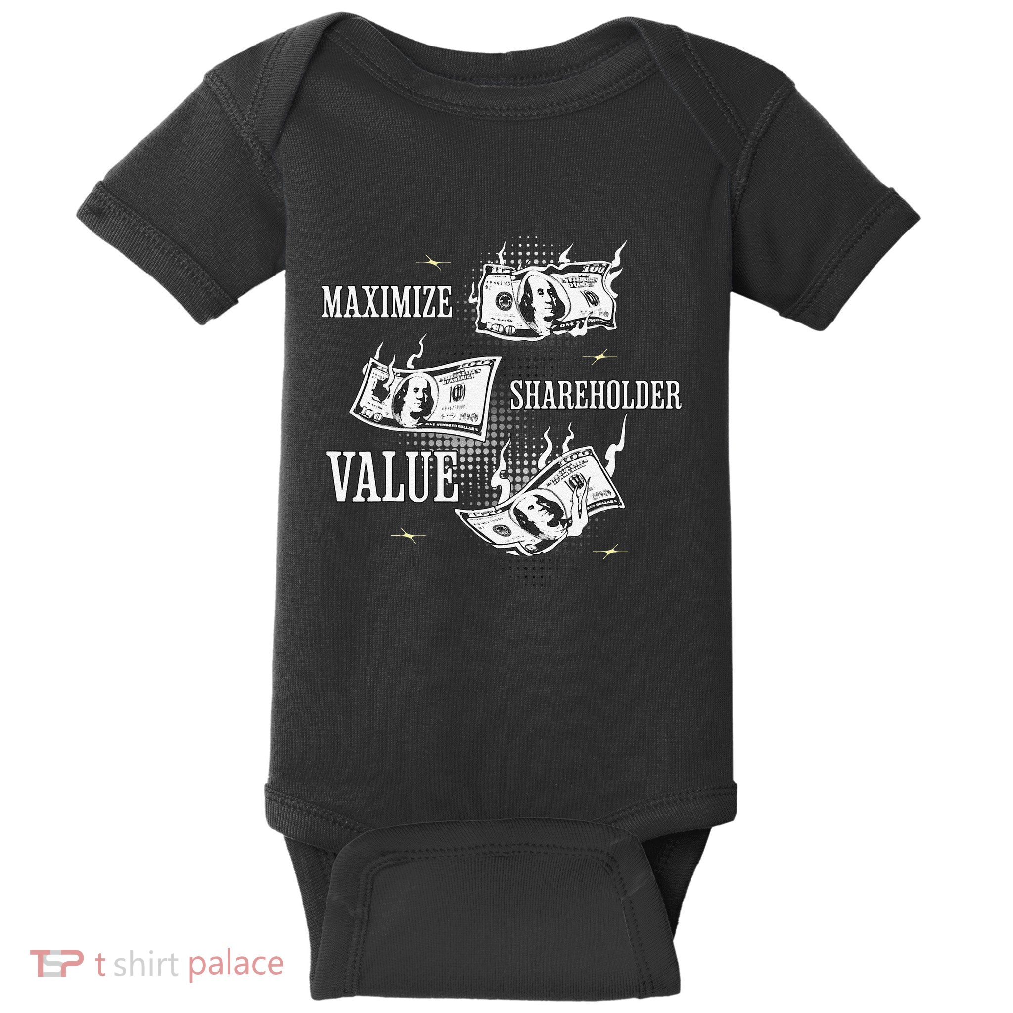 Funny Maximize Shareholder Value Ironic Corporate Quote Baby Bodysuit