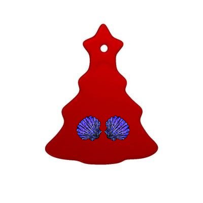 Funny Mermaid Seashell Bra Costume For Halloween Ceramic Tree Ornament