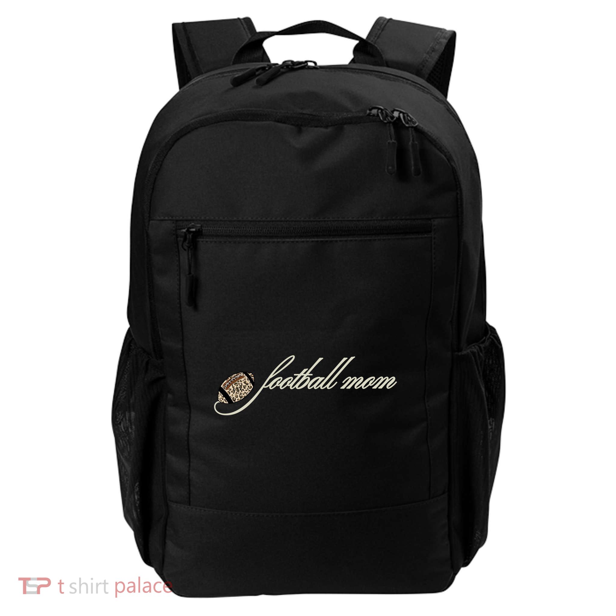 Football Mom Script Feminine Style For High School College Great Gift Daily Commute Backpack