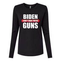 Funny Muscle Shirt Biden Can't Ban These Guns Anti Biden Womens Cotton Relaxed Long Sleeve T-Shirt