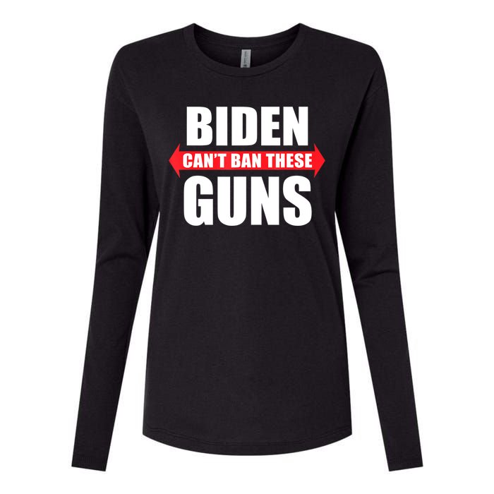 Funny Muscle Shirt Biden Can't Ban These Guns Anti Biden Womens Cotton Relaxed Long Sleeve T-Shirt