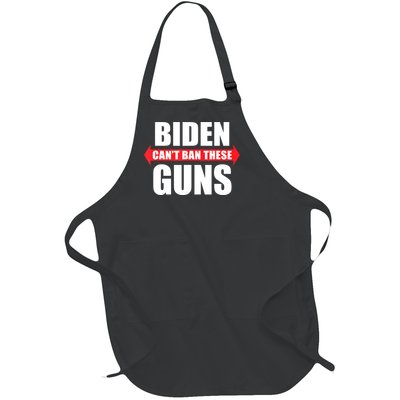 Funny Muscle Shirt Biden Can't Ban These Guns Anti Biden Full-Length Apron With Pockets