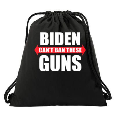 Funny Muscle Shirt Biden Can't Ban These Guns Anti Biden Drawstring Bag