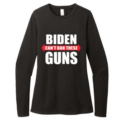 Funny Muscle Shirt Biden Can't Ban These Guns Anti Biden Womens CVC Long Sleeve Shirt