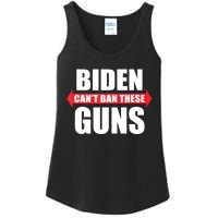 Funny Muscle Shirt Biden Can't Ban These Guns Anti Biden Ladies Essential Tank