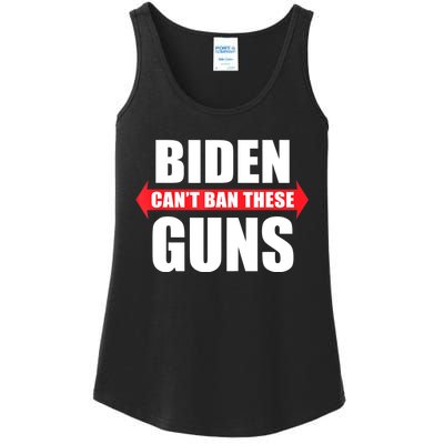 Funny Muscle Shirt Biden Can't Ban These Guns Anti Biden Ladies Essential Tank