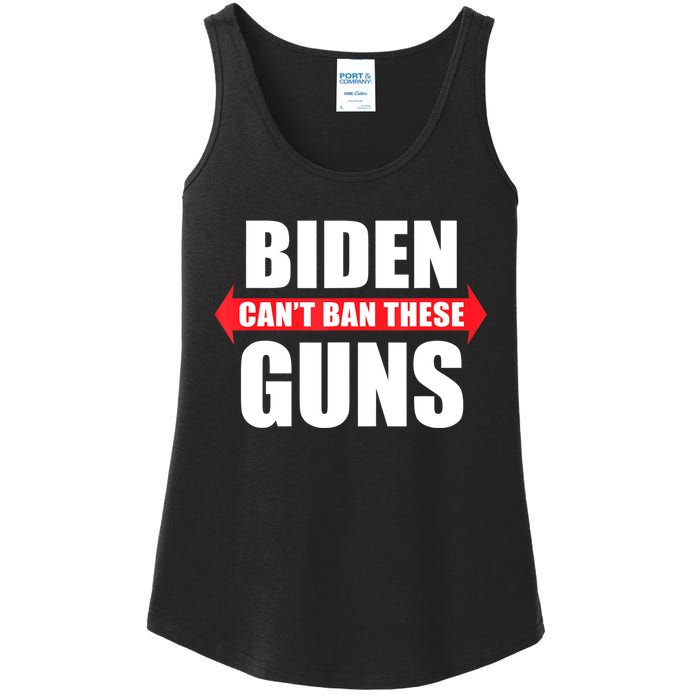 Funny Muscle Shirt Biden Can't Ban These Guns Anti Biden Ladies Essential Tank