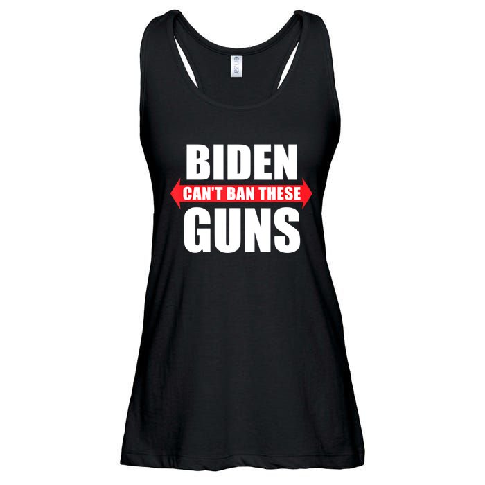 Funny Muscle Shirt Biden Can't Ban These Guns Anti Biden Ladies Essential Flowy Tank