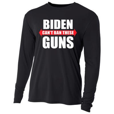 Funny Muscle Shirt Biden Can't Ban These Guns Anti Biden Cooling Performance Long Sleeve Crew