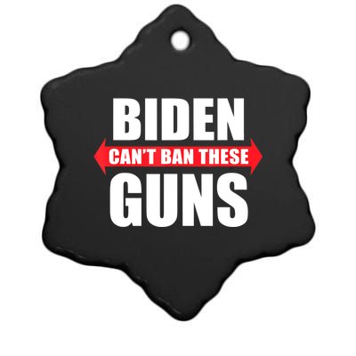 Funny Muscle Shirt Biden Can't Ban These Guns Anti Biden Ceramic Star Ornament