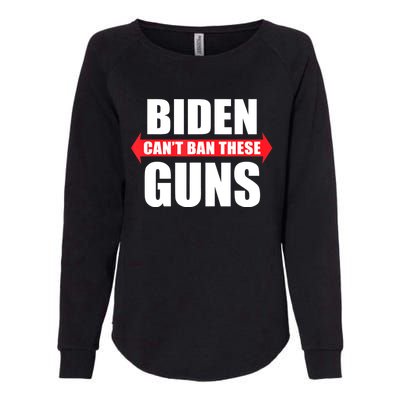 Funny Muscle Shirt Biden Can't Ban These Guns Anti Biden Womens California Wash Sweatshirt