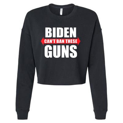 Funny Muscle Shirt Biden Can't Ban These Guns Anti Biden Cropped Pullover Crew