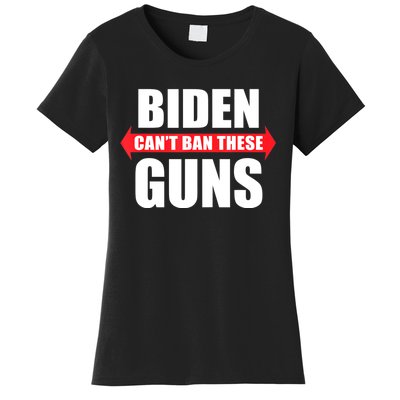 Funny Muscle Shirt Biden Can't Ban These Guns Anti Biden Women's T-Shirt