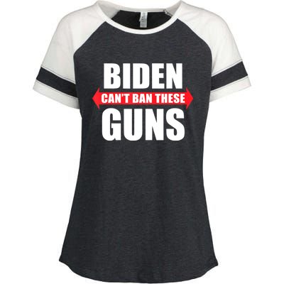 Funny Muscle Shirt Biden Can't Ban These Guns Anti Biden Enza Ladies Jersey Colorblock Tee