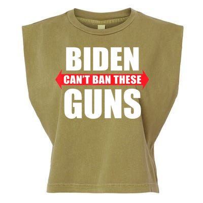 Funny Muscle Shirt Biden Can't Ban These Guns Anti Biden Garment-Dyed Women's Muscle Tee