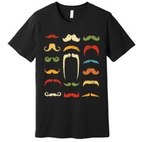 Funny Mustache Styles Retro Hipster Mustache Premium T-Shirt