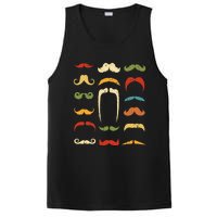 Funny Mustache Styles Retro Hipster Mustache PosiCharge Competitor Tank