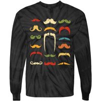 Funny Mustache Styles Retro Hipster Mustache Tie-Dye Long Sleeve Shirt