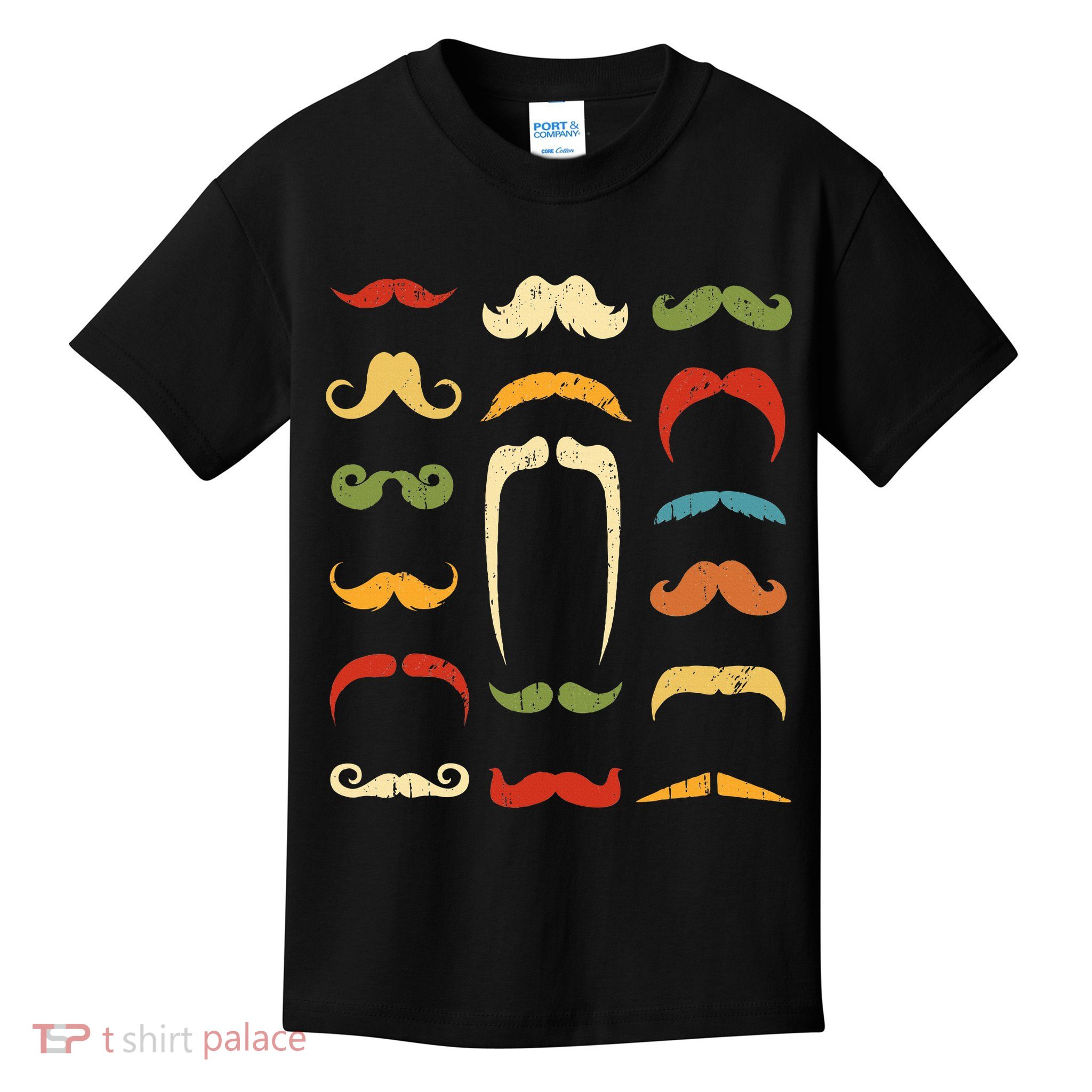 Funny Mustache Styles Retro Hipster Mustache Kids T-Shirt