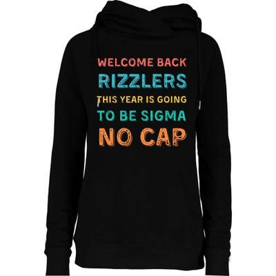 Funny Middle School Teacher Back To School Gen Alpha Slang Womens Funnel Neck Pullover Hood