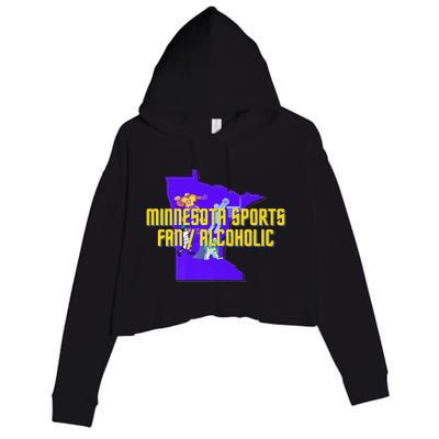 Funny Minnesota Sports Fan Alcoholic Fun Gift Idea Crop Fleece Hoodie