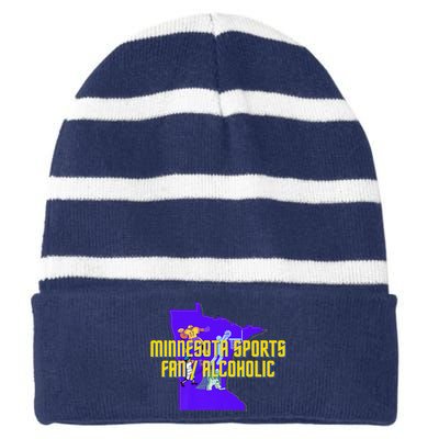 Funny Minnesota Sports Fan Alcoholic Fun Gift Idea Striped Beanie with Solid Band