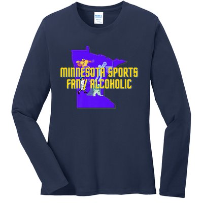 Funny Minnesota Sports Fan Alcoholic Fun Gift Idea Ladies Long Sleeve Shirt