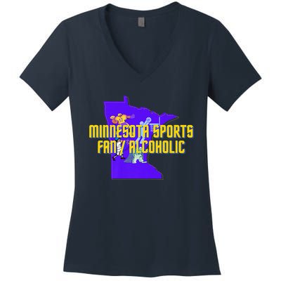 Funny Minnesota Sports Fan Alcoholic Fun Gift Idea Women's V-Neck T-Shirt