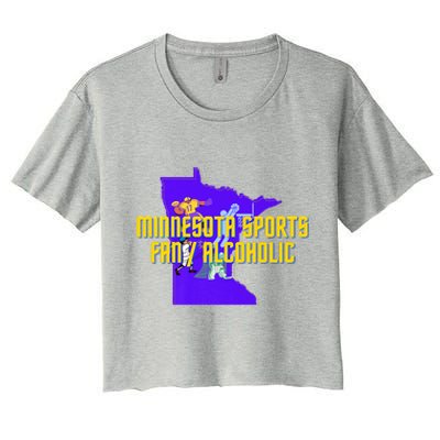 Funny Minnesota Sports Fan Alcoholic Fun Gift Idea Women's Crop Top Tee