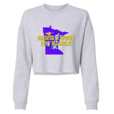 Funny Minnesota Sports Fan Alcoholic Fun Gift Idea Cropped Pullover Crew