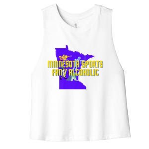 Funny Minnesota Sports Fan Alcoholic Fun Gift Idea Women's Racerback Cropped Tank