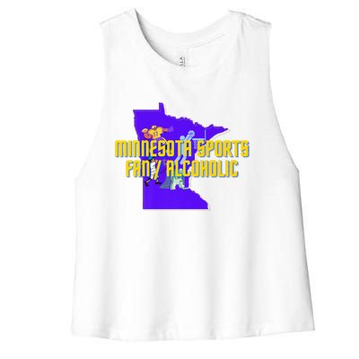 Funny Minnesota Sports Fan Alcoholic Fun Gift Idea Women's Racerback Cropped Tank