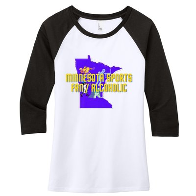 Funny Minnesota Sports Fan Alcoholic Fun Gift Idea Women's Tri-Blend 3/4-Sleeve Raglan Shirt