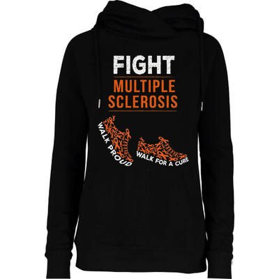 Fight Multiple Sclerosis Ms Awareness Warrior Ribbon Womens Funnel Neck Pullover Hood