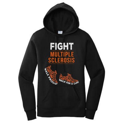 Fight Multiple Sclerosis Ms Awareness Warrior Ribbon Women's Pullover Hoodie