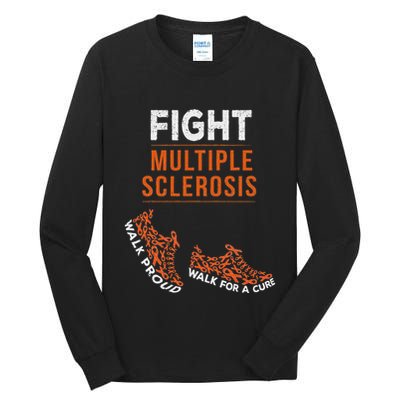 Fight Multiple Sclerosis Ms Awareness Warrior Ribbon Tall Long Sleeve T-Shirt