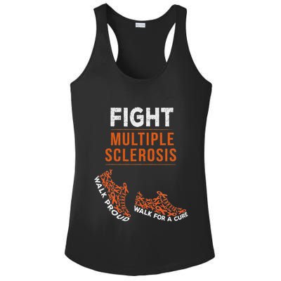 Fight Multiple Sclerosis Ms Awareness Warrior Ribbon Ladies PosiCharge Competitor Racerback Tank