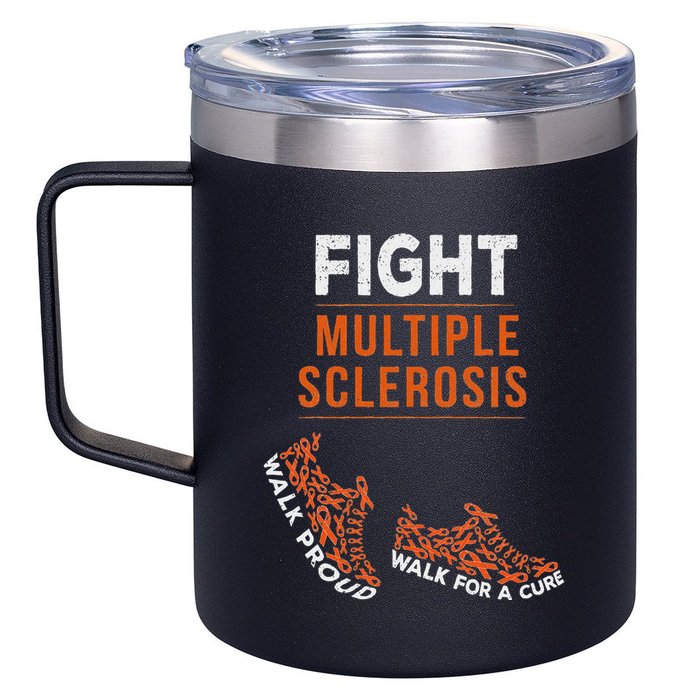 Fight Multiple Sclerosis Ms Awareness Warrior Ribbon 12oz Stainless Steel Coffee Mug