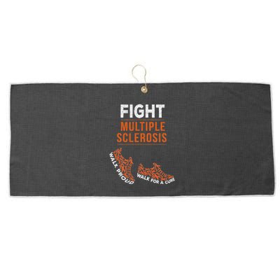 Fight Multiple Sclerosis Ms Awareness Warrior Ribbon Large Microfiber Waffle Golf Towel