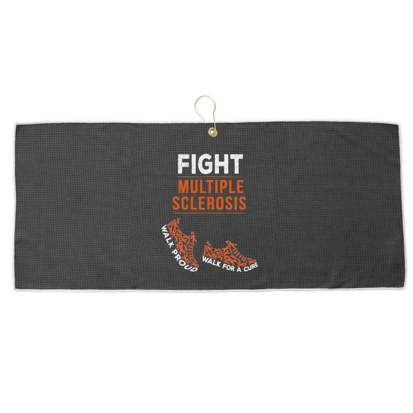 Fight Multiple Sclerosis Ms Awareness Warrior Ribbon Large Microfiber Waffle Golf Towel