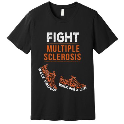 Fight Multiple Sclerosis Ms Awareness Warrior Ribbon Premium T-Shirt