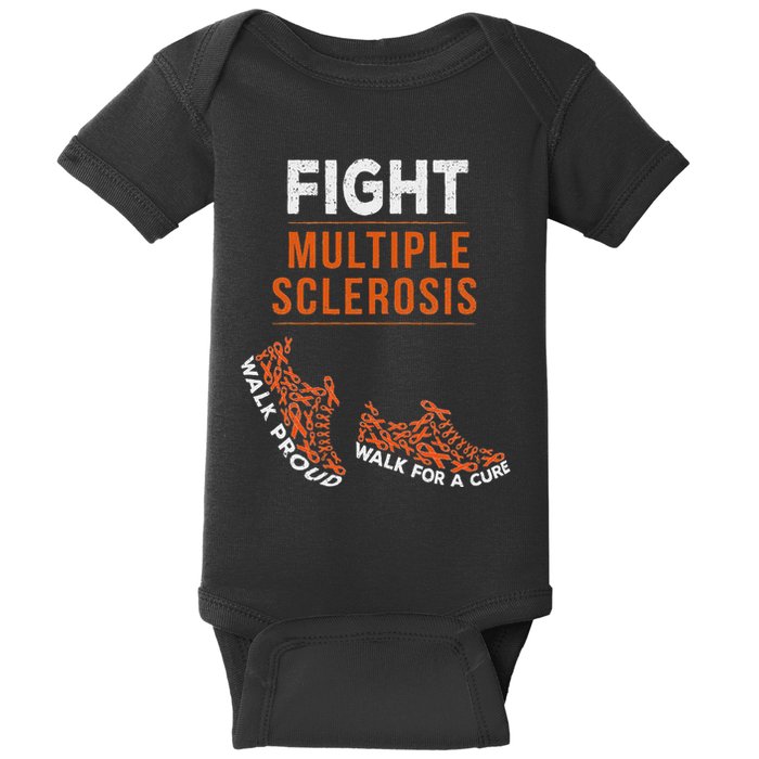 Fight Multiple Sclerosis Ms Awareness Warrior Ribbon Baby Bodysuit