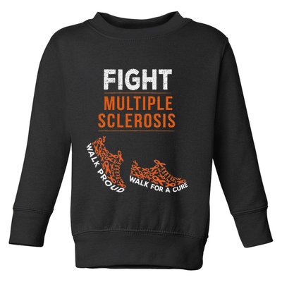 Fight Multiple Sclerosis Ms Awareness Warrior Ribbon Toddler Sweatshirt