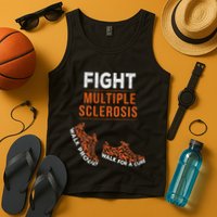Fight Multiple Sclerosis Ms Awareness Warrior Ribbon Tank Top